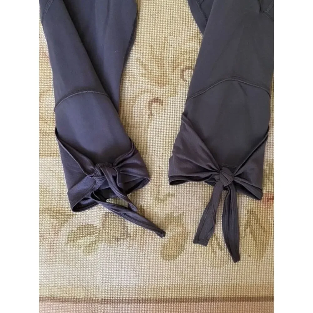 EUC Lululemon Swift Speed / Speed Up Coal Grey Side Tie Cropped Pants 8